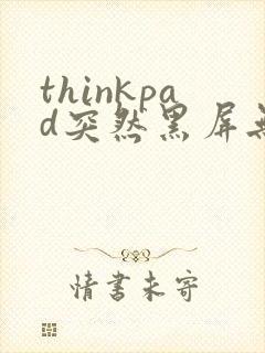 thinkpad突然黑屏无法唤醒