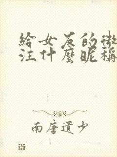 给女友的微信备注什么昵称