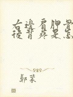 右边肩胛骨下方后背疼是怎么回事