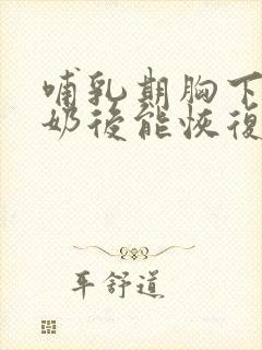 哺乳期胸下垂断奶后能恢复吗封面