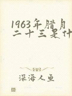 1963年腊月二十三是什么命