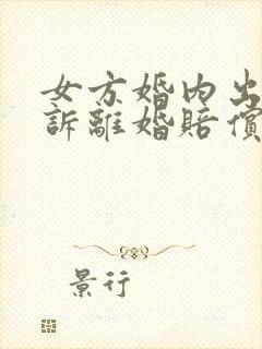 女方婚内出轨起诉离婚赔偿