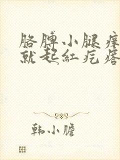 胳膊小腿痒一挠就起红疙瘩