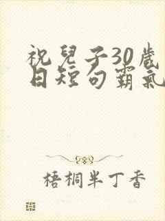 祝儿子30岁生日短句霸气