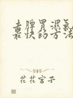 去脾胃湿气最好最快的方法