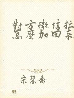 对方微信拉黑了怎么加回来封面