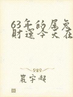 63年的属兔人财运今天在哪方