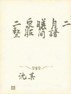 二泉映月二胡完整版简谱