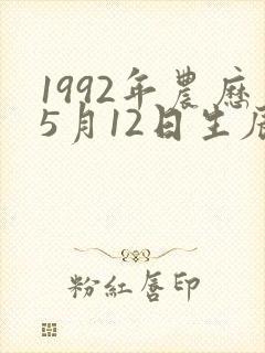 1992年农历5月12日生辰八字封面