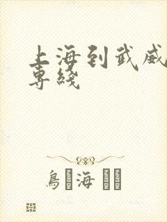 上海到武威物流专线