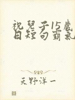 祝儿子15岁生日短句霸气封面