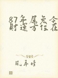 87年属兔今日财运方位在哪