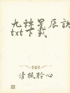 九转星辰诀免费txt下载