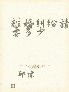 离婚纠纷请律师要多少