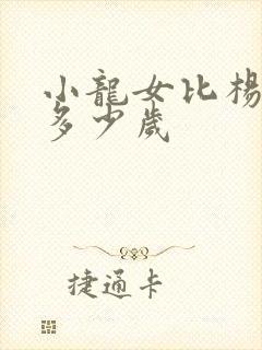 小龙女比杨过大多少岁