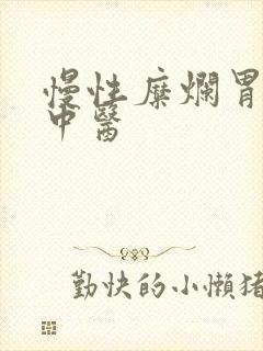 慢性糜烂胃炎 中医