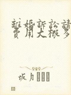 离婚诉讼请律师费用大概多少钱封面