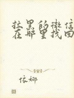 拉黑的微信好友在哪里找回来