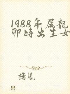 1988年属龙卯时出生女孩命运