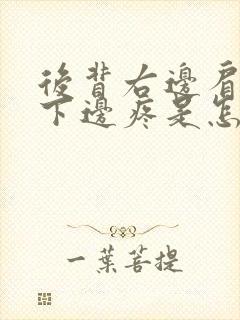 后背右边肩胛骨下边疼是怎么回事