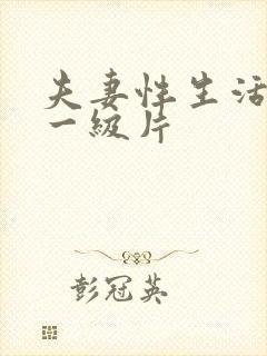 夫妻性生活黄色一级片