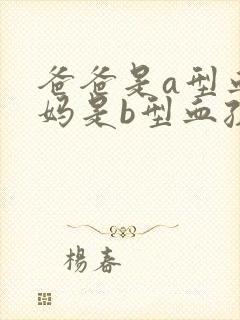 爸爸是a型血妈妈是b型血孩子是什么血型