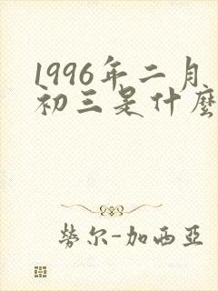 1996年二月初三是什么命封面