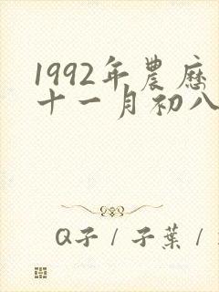 1992年农历十一月初八的命运如何
