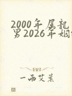 2000年属龙男2026年姻缘