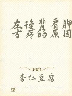 左后背肩胛骨下方疼的原因