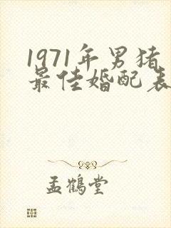 1971年男猪最佳婚配表