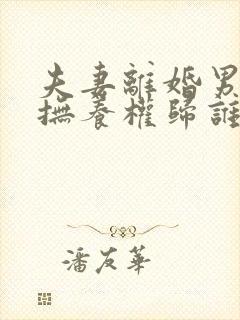 夫妻离婚男孩子抚养权归谁