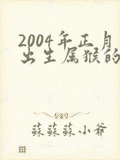 2004年正月出生属猴的命运