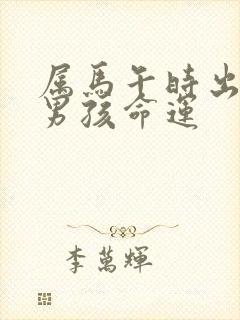 属马午时出生的男孩命运