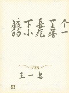 腋下长了个红色的小疙瘩一碰就疼