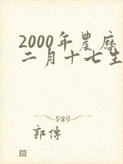 2000年农历二月十七生人的命