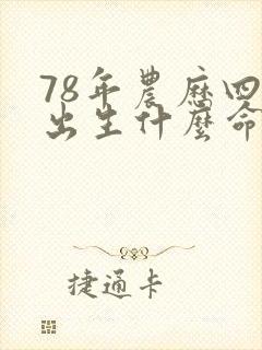 78年农历四月出生什么命