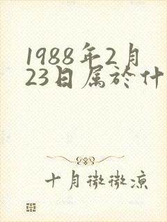 1988年2月23日属于什么命