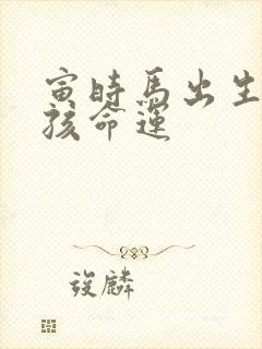 寅时马出生的男孩命运