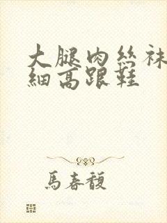 大腿肉丝袜黑色细高跟鞋