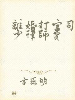 离婚打官司要多少律师费封面