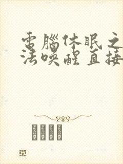 电脑休眠之后无法唤醒直接是黑屏封面