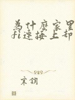 为什么家里wifi连接上却不能上网