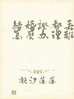 结婚证都丢失了怎么办理离婚手续