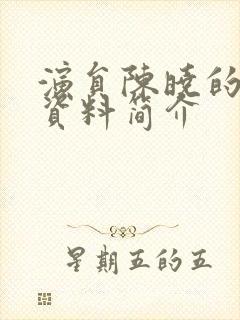 演员陈晓的个人资料简介