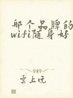 哪个品牌的无线wifi随身好