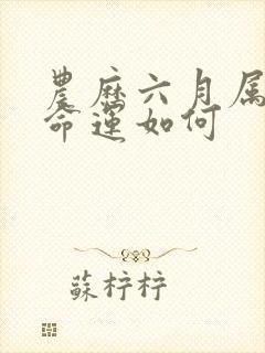 农历六月属兔人命运如何封面