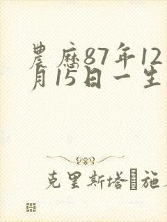 农历87年12月15日一生命运封面