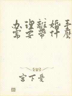 办理离婚手续都需要带什么证件