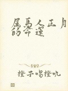 属马人正月出生的命运